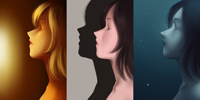 Artista agregando sombras a dibujo