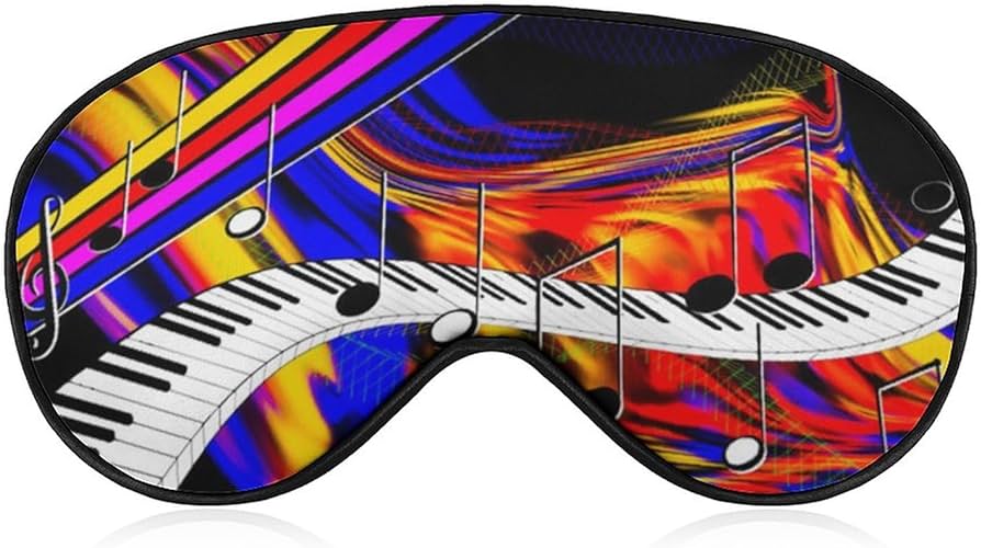Ojos multicolores en notas musicales