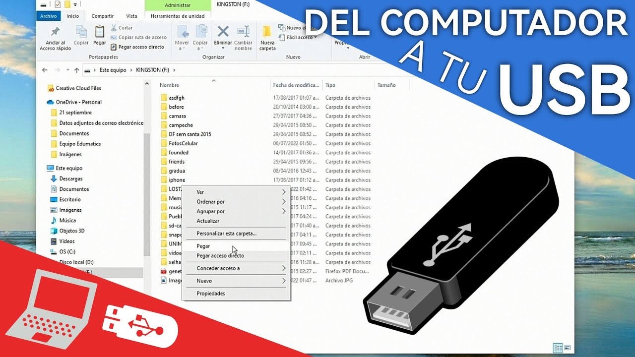 como puedo cambiar de carpeta en una usb facilmente