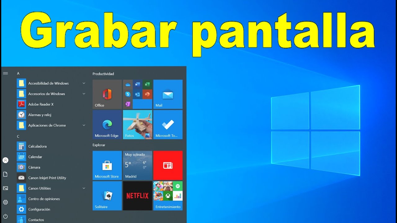 como puedo grabar la pantalla desde mi laptop hp facilmente