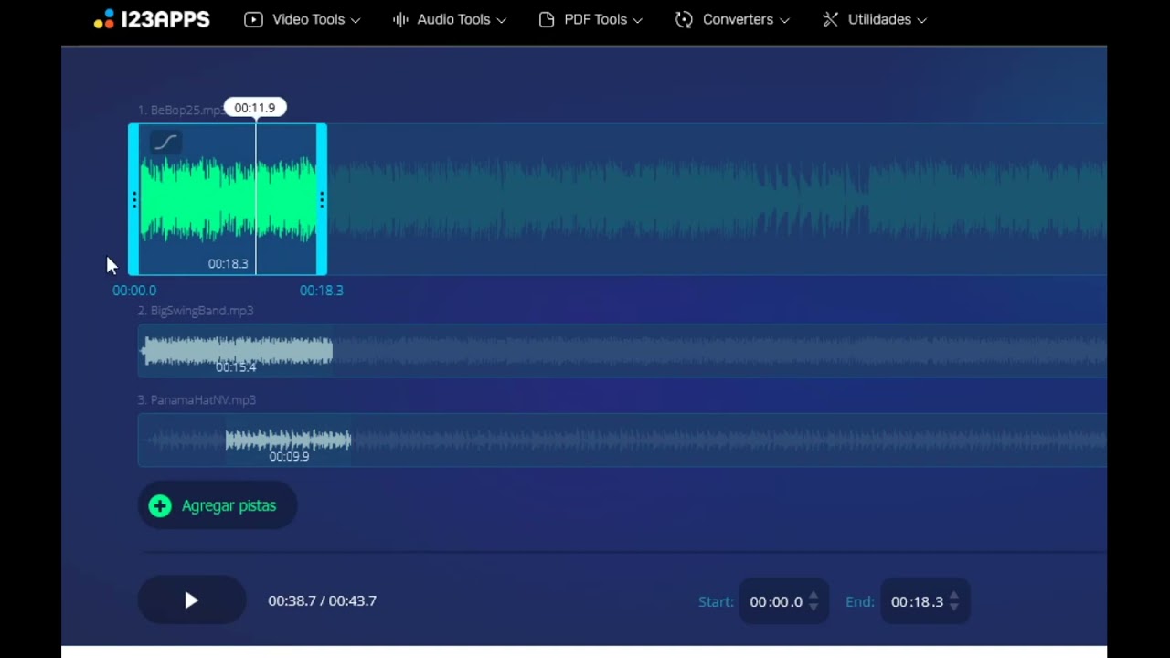 luego mezcla las pistas para crear la conversacion