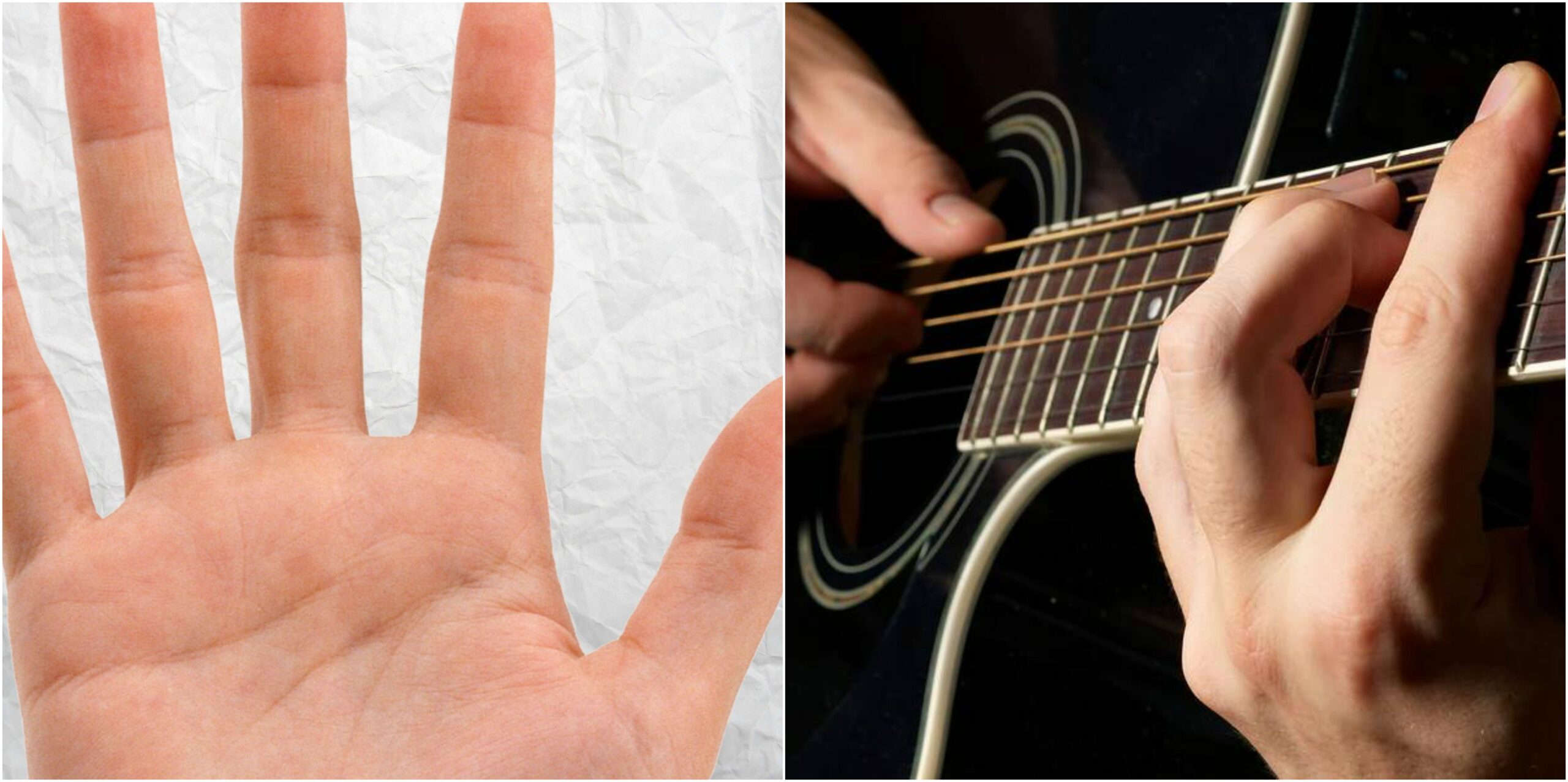 Guitarra mano cejilla posición dedos