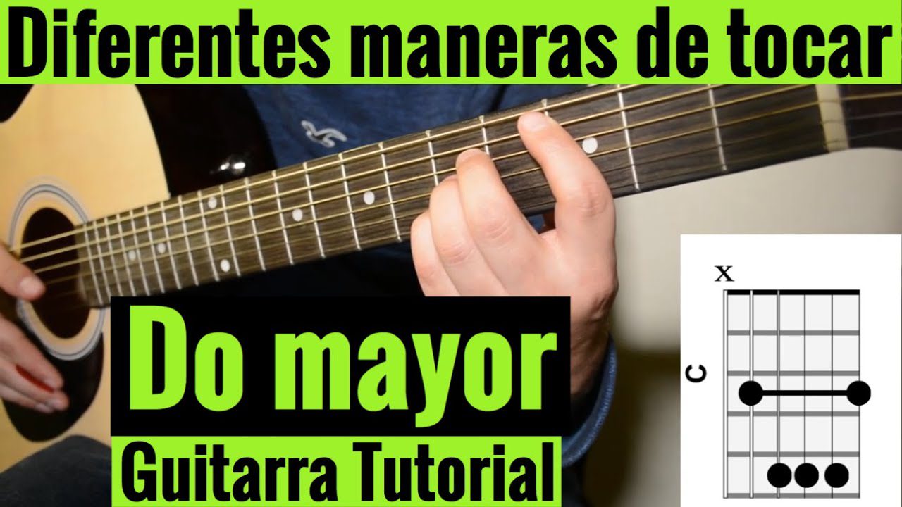 Guitarra acorde Do mayor posiciones