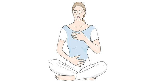 Persona practicando respiración diafragmática